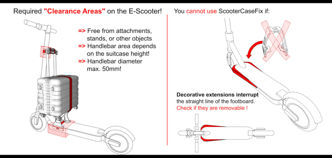 Freibereiche E-Scooter Zubehör Gepäckhalter